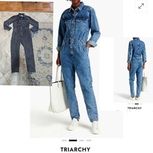 Triarchy Pleated Denim Jumpsuit Size M.